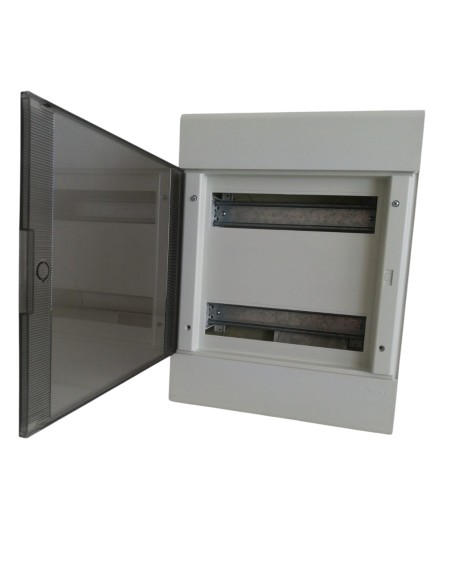 Abb 12064 flush-mounted switchboard with 24-module smoked door